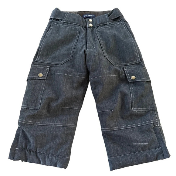 Lands End Boys size 4 Squall Cargo Snow Pants Ski Snowboarding Gray Adjustable - Picture 1 of 11